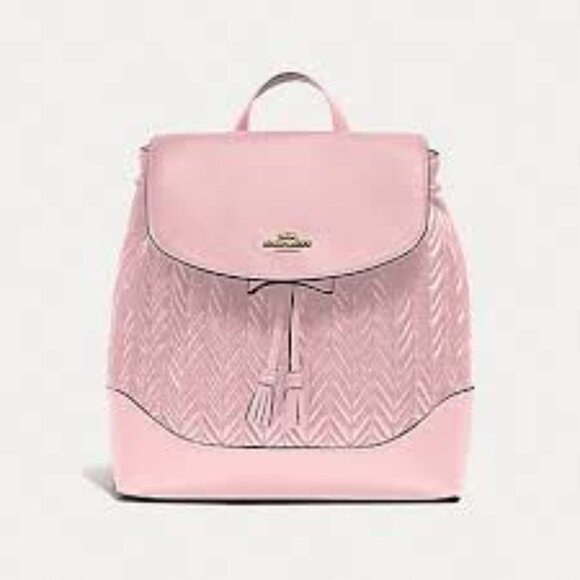 Coach Bags | Coach Leather Elle Backpack | Color: White | Size: Os - Picture 1 of 13